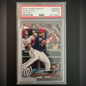 2018 Topps Update Juan Soto #US300 Batting Nationals RC Rookie PSA 10 Gem Mint